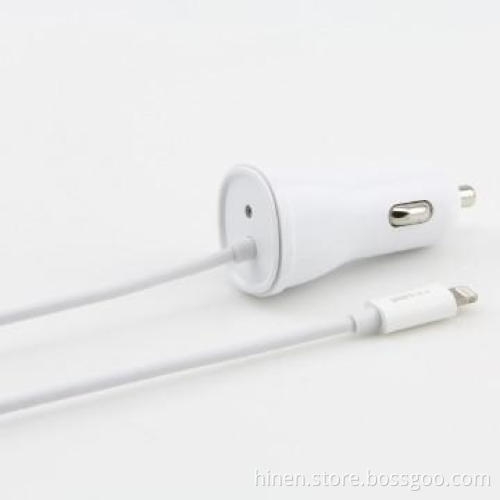Apple MFi smart 5V/2.4A output Car charger with Lightning Cable
